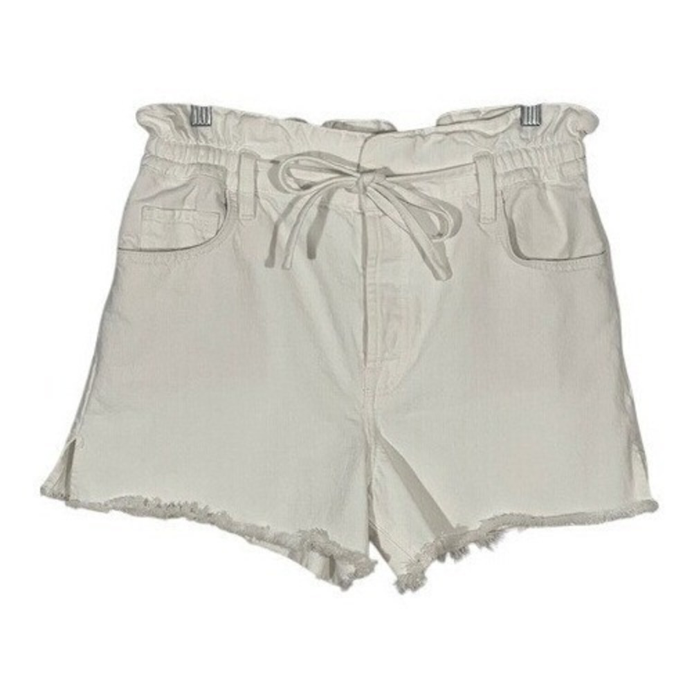 7 For All Mankind White Paperbag Waist Drawstring Shorts 27